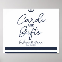 kaarten en geschenken voor het nautische bruiloft  poster