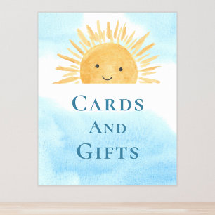 Kaarten en geschenken zon-thema Baby shower teken Poster