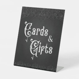 Kaarten en Gifts Black Lace Gothic Wedding Reclamebord Met Voetstuk