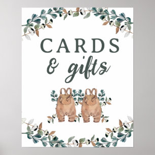 Kaarten en Gifts Boho Gender Neutral Twins Poster