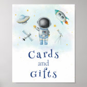 Kaarten en Gifts Space Astronaut Boy-raketten Poster (Voorkant)