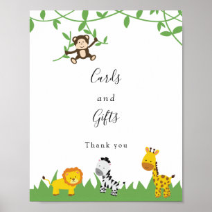 Kaarten en Oerwouden van Baby showers van  met sch Poster