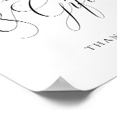 Kaarten & Geschenken  Elegantie Script Bruiloft Poster (Hoek)