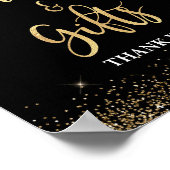 Kaarten & Geschenken Feestbord Zwart & Goud Glitte Poster (Hoek)