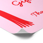 Kaarten & Geschenken Tassel Bow Roze Rood Afstuder Poster (Hoek)