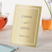 Kaarten geven gouden feest reclamebord met voetstuk (Insitu)
