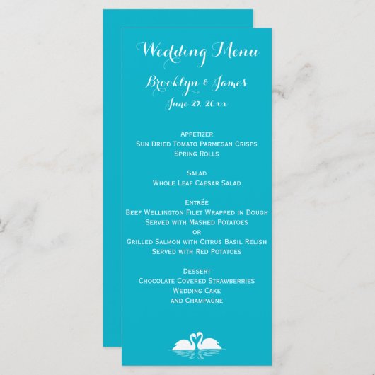 Kaarten in het menu Aangepast blauw en wit weddens (Voorkant / Achterkant)