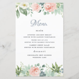 Kaarten in het menu Dusty Blue Blush Floral Garden