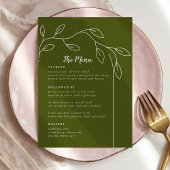 Kaarten in het menu Sage Green Wedding