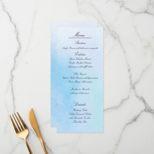 kaarten in het menu "True Love Blue" (Voorkant / Achterkant in situ)