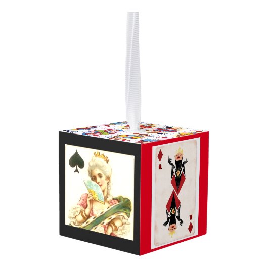 " Kaarten" Kubus Ornament (Achter hoekig)