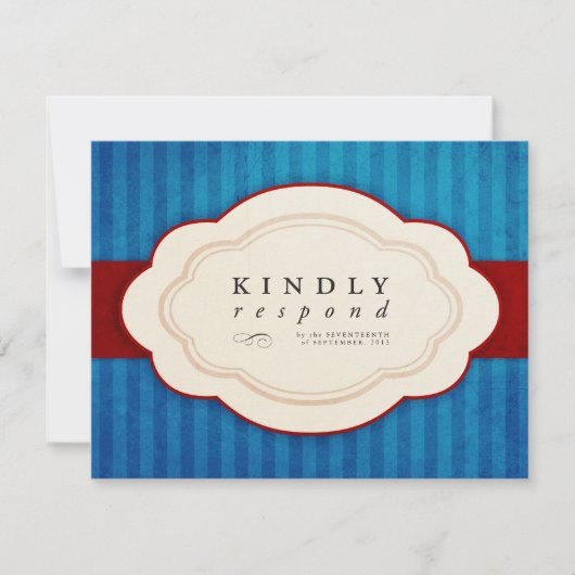 Kaarten met  Charm Blue en Red Response RSVP Kaartje (Voorkant)