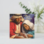 Kaarten met een paarse kerstviering (Staand voorkant)