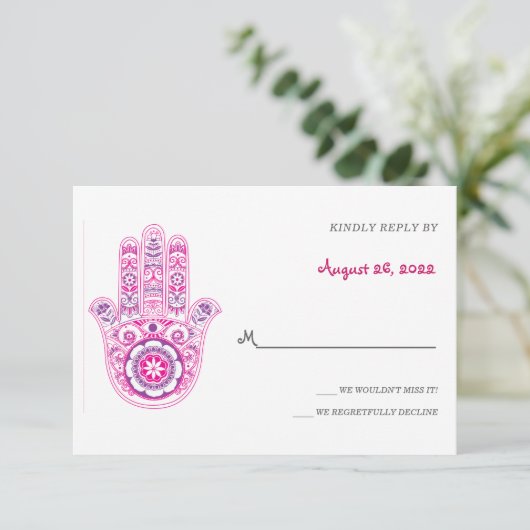 Kaarten met fancy kleurvolle Hamsa respons (Staand voorkant)
