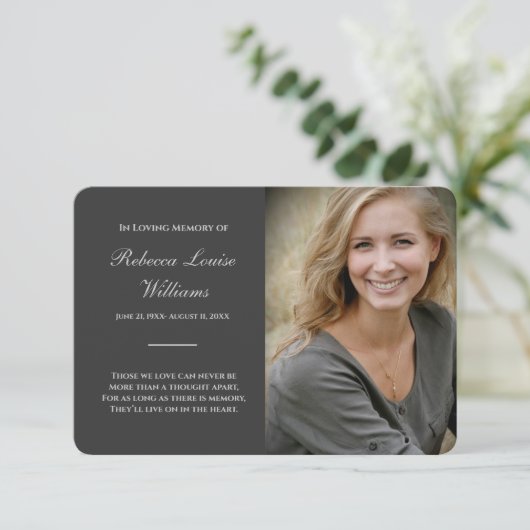 Kaarten met foto-inkool grijs (Staand voorkant)