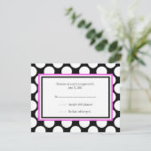 Kaarten met roze poladowweddenschap RSVP Kaartje (Staand voorkant)