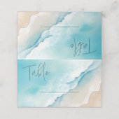 Kaarten serene Blue Ocean Beach Table Number (Buitenkant ongevouwen)