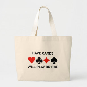 Kaarten spelen Bridge (vier kaartcircuits) Grote Tote Bag