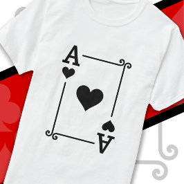 Kaarten spelen Costume Ace Hearts Kaart Ace Kaart T-shirt