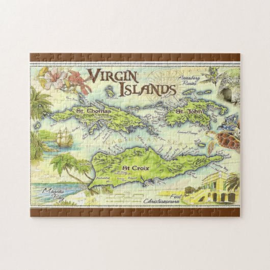  kaarten, USVI Legpuzzel (Horizontaal)