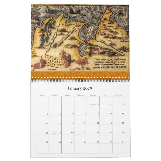 Kaarten van Abraham Ortelius 2012 Kalender (Jan 2026)