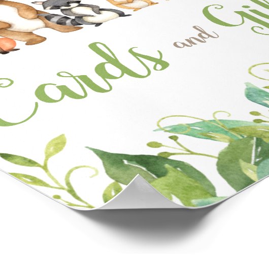 Kaarten van Baby shower van bosland Poster (Hoek)