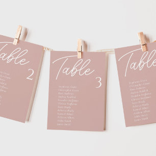 Kaarten van de Blush Pink Wedding Table Seating Ch