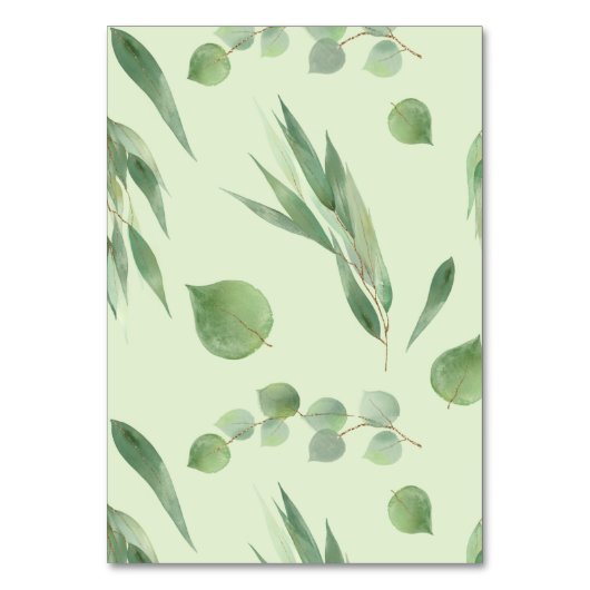 Kaarten van de Eucalyptus Wedding Table (Achterkant)