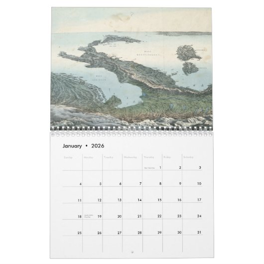  kaarten van de Italiaanse agenda Kalender (Jan 2026)