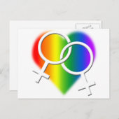 Kaarten van de vrouwelijke Gay Pride Briefkaarten  (Voorkant / Achterkant)