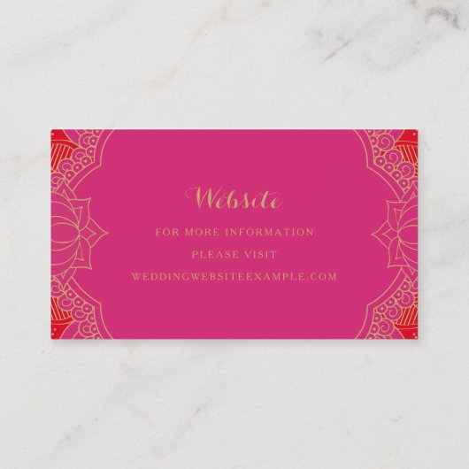 Kaarten van de website van Elegant Mehndi Visitekaartje (Achterkant)