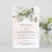 Kaarten van het Blush Gold Greenery Dusty Blue Wed (Staand voorkant)