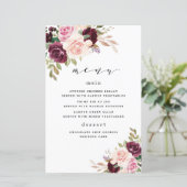 Kaarten van het Burgundy Blush Pink Gold Floral We (Staand voorkant)
