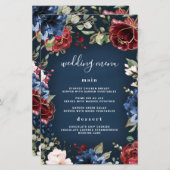 Kaarten van het Burgundy Navy Blue Gold Blush Wedd (Voorkant / Achterkant)