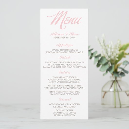 Kaarten van het Chic Zigzags Wedding Menu (Staand voorkant)