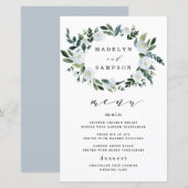 Kaarten van het Elegant Dusty Blue Floral Wedding (Voorkant / Achterkant)