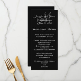 Kaarten van het Elegant Monogram Wedding Menu