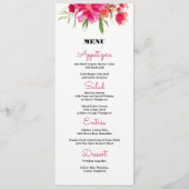 Kaarten van het Fuchsia Floral Black Stripes Weddi (Voorkant)