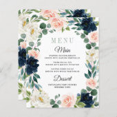 Kaarten van het Navy and Blush Pink Waterverf Wedd (Voorkant / Achterkant)