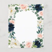 Kaarten van het Navy and Blush Pink Waterverf Wedd (Achterkant)