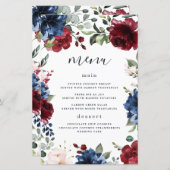 Kaarten van het Navy Blue Burgundy Blush Pink Wedd (Voorkant / Achterkant)