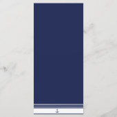 Kaarten van het Navy Blue Custom Nautical Wedding (Achterkant)