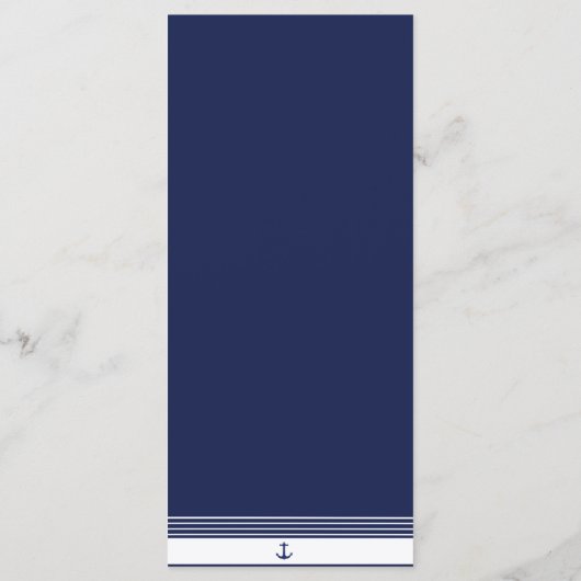 Kaarten van het Navy Blue Custom Nautical Wedding  (Achterkant)