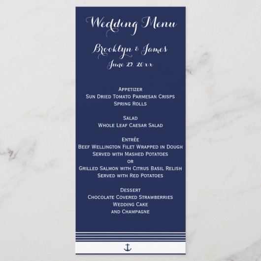 Kaarten van het Navy Blue Custom Nautical Wedding (Voorkant)