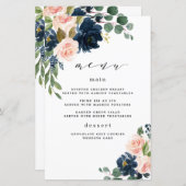 Kaarten van het Navy Blue- en Blush Pink Floral We (Voorkant / Achterkant)