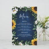 Kaarten van het Navy Blue Sunflower Rustic Wood We (Staand voorkant)