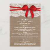 Kaarten van het Rustic Red Bow Wedding Collectie (Voorkant)