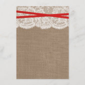 Kaarten van het Rustic Red Bow Wedding Collectie (Achterkant)