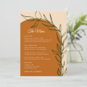 Kaarten van het Terracotta Wedding Menu (Staand voorkant)
