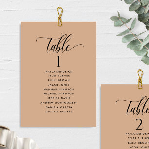 Kaarten van het Terracotta-zitplan met gastnamen